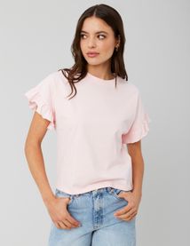 T-shirt manches courtes à volants