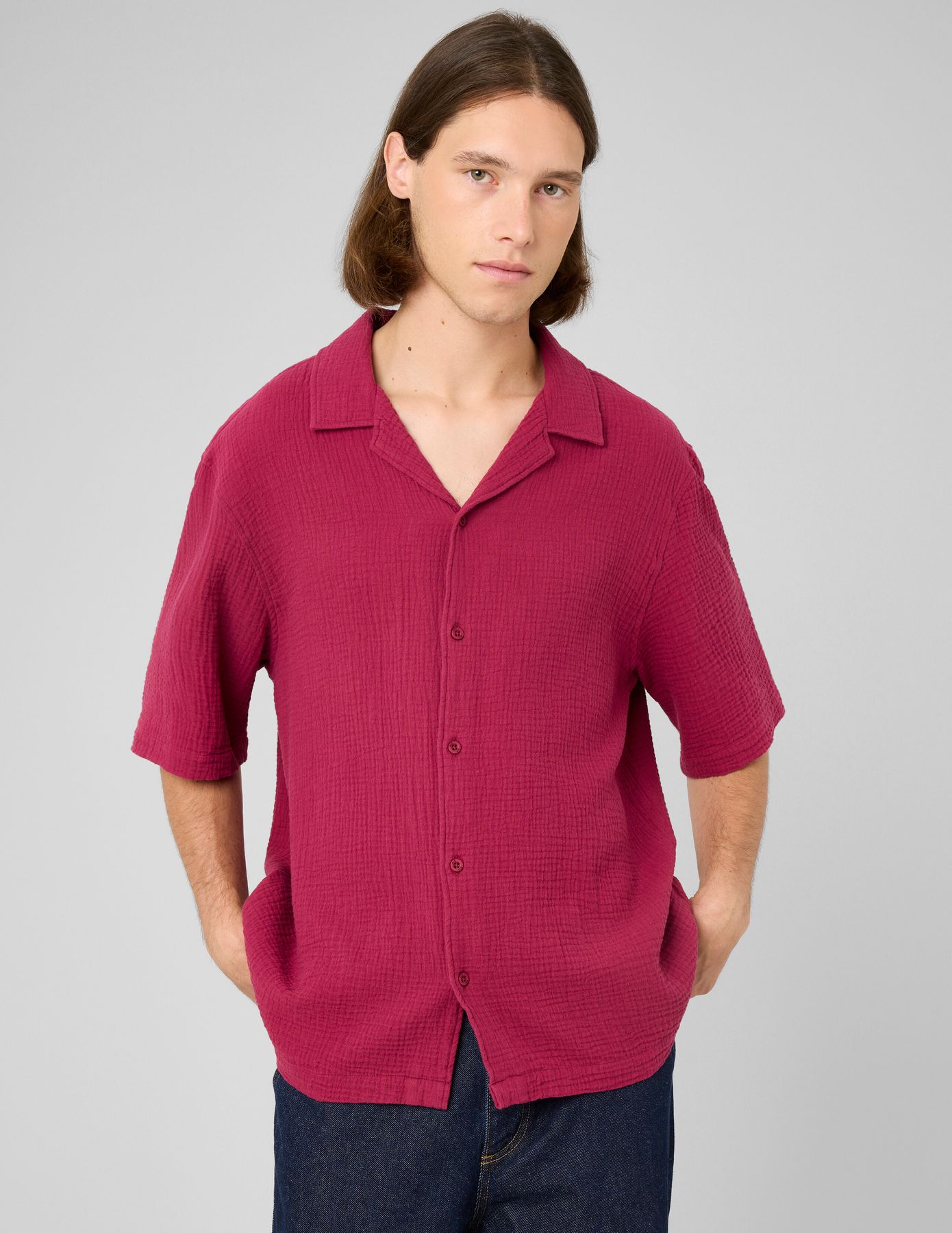 Chemise manches courtes gaze de coton