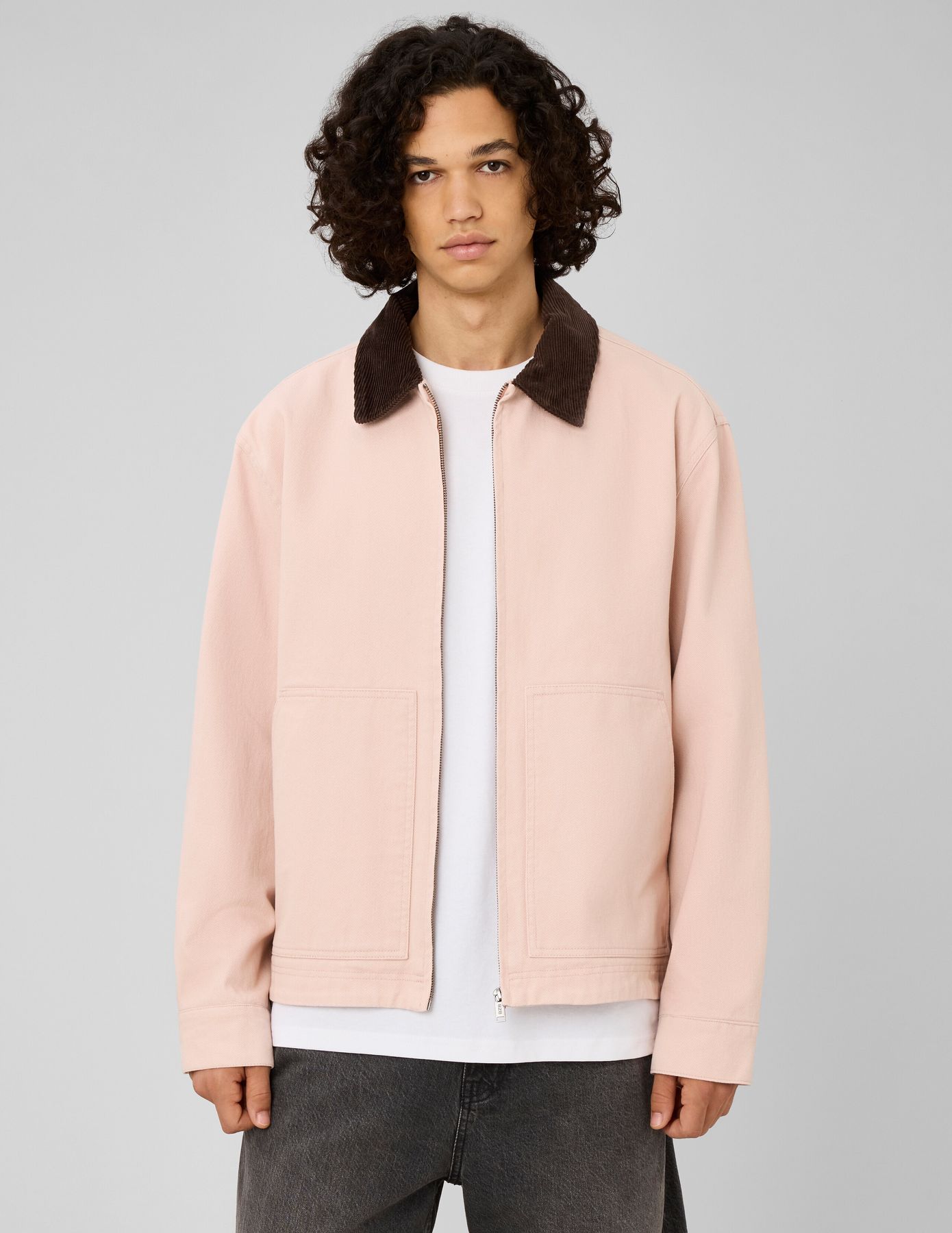 Veste zipp&eacute;e unie col velours