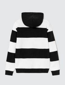 Sweat &agrave; capuche macro rayures
