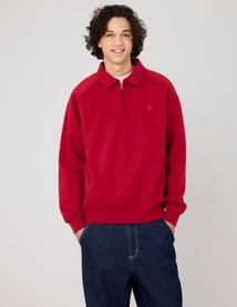 Sweat col polo zippé