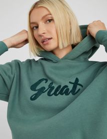 Sweat col capuche brod&eacute;