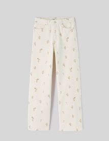 Pantalon wide leg brodé