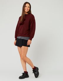 Sweat col rond imprimé flock