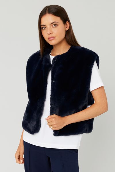 Veste matière duveteuse sans manches