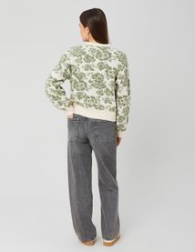 Pull col rond jacquard