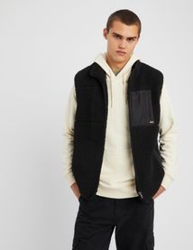 Veste zippée sans manches sherpa