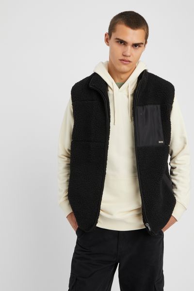 Veste zippée sans manches sherpa