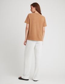 T-shirt broderie léopard
