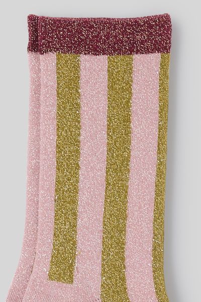 Chaussettes &agrave; rayures brillantes
