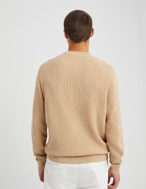 Pull col rond maille c&ocirc;tel&eacute;e