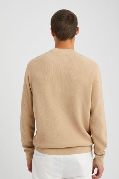 Pull col rond maille c&ocirc;tel&eacute;e