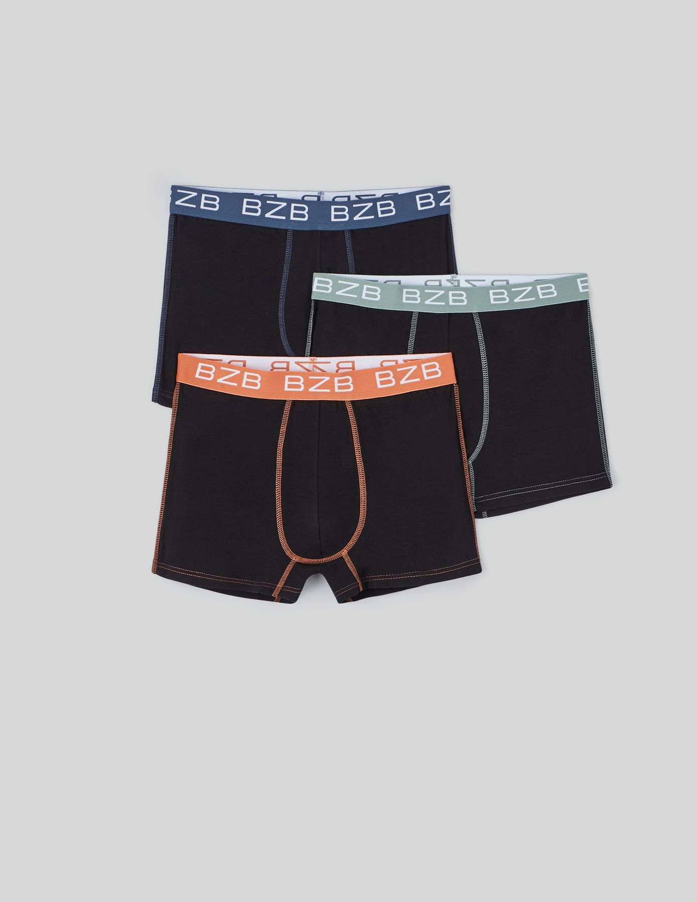 Lot 3 boxers &eacute;lastique contrast&eacute;