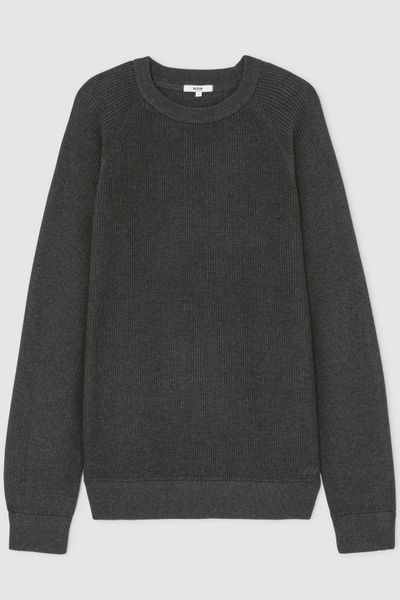 Pull col rond coton uni