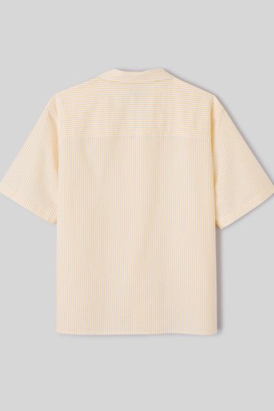 Chemise manches courtes ray&eacute;e seersucker