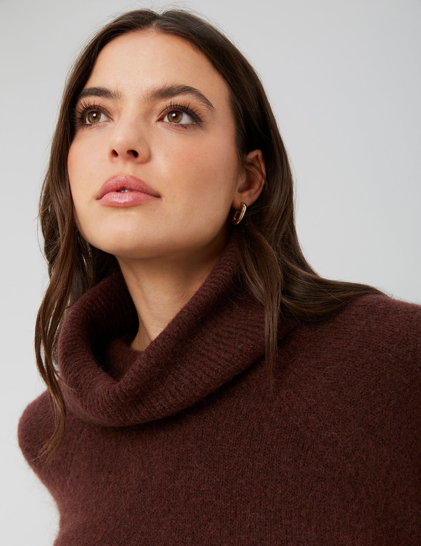 Pull maxi col roulé premium