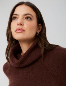 Pull maxi col roulé premium