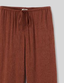 Pantalon satin plissé