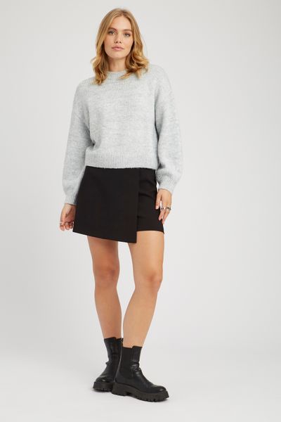 Pull col rond pailetté