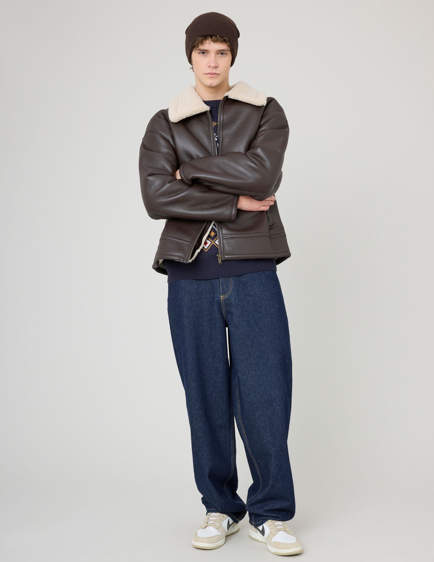 Blouson zippé col sherpa