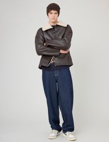 Blouson zippé col sherpa