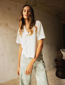 Pantalon fluide brodé
