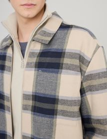 Surchemise à carreaux zippée