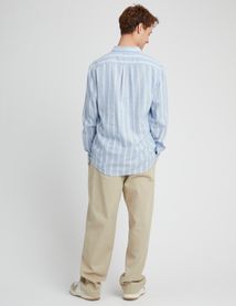 Chemise rayée droite en lin