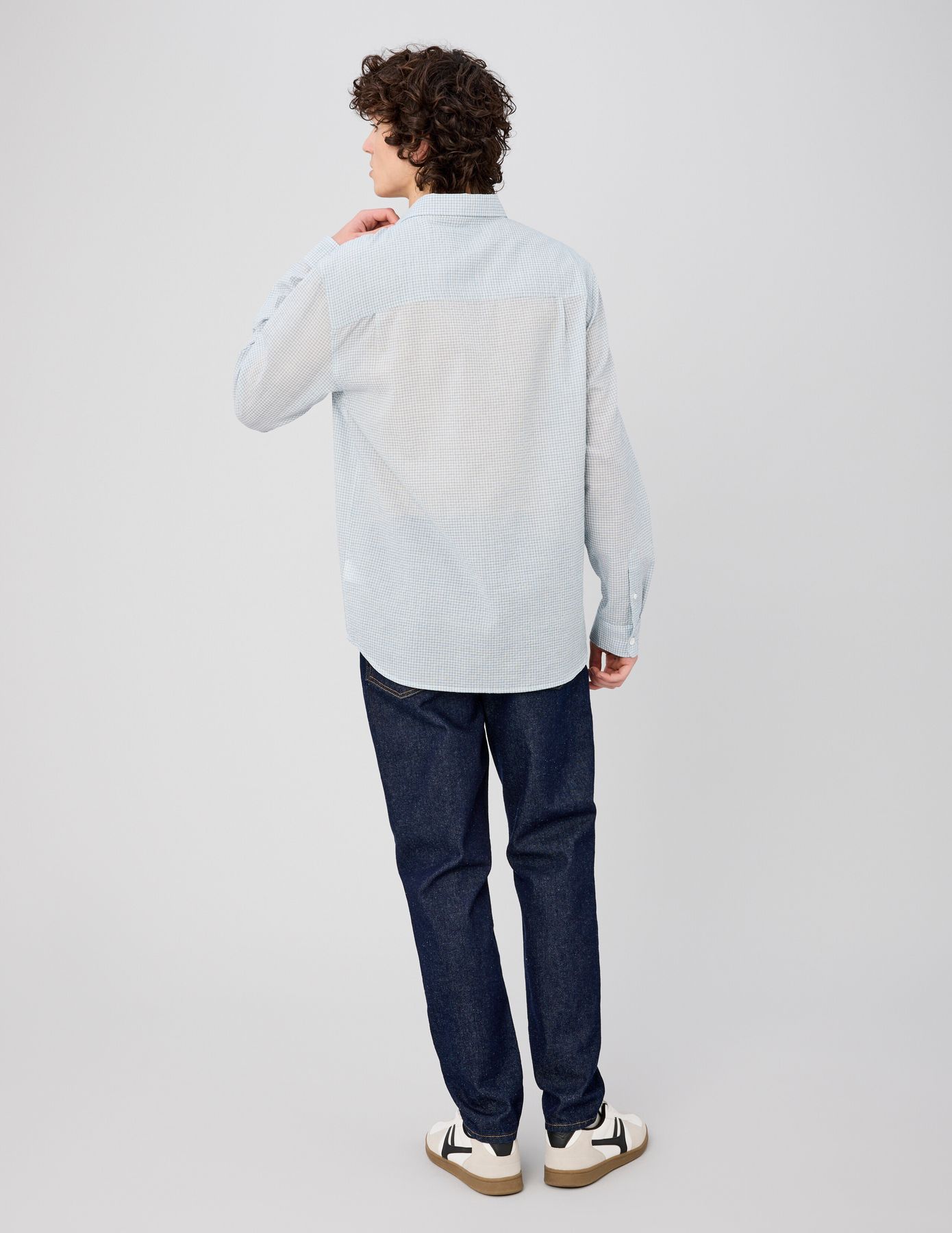 Chemise &agrave; carreaux seersucker