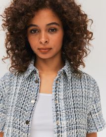Chemise manches courtes en tweed