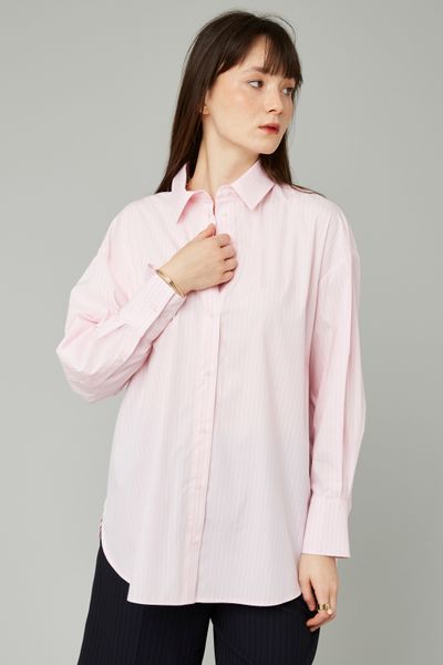 Chemise en popeline rayée