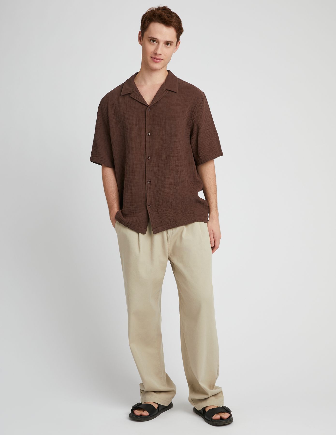 Chemise manches courtes gaze de coton