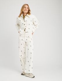 Surchemise velours brod&eacute;e