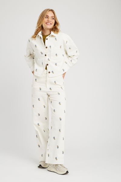 Surchemise velours brod&eacute;e