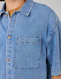 Chemise en jean manches courtes