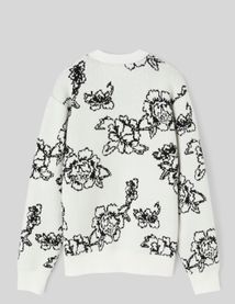 Pull jacquard fleurs