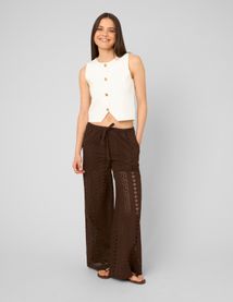 Pantalon broderie anglaise