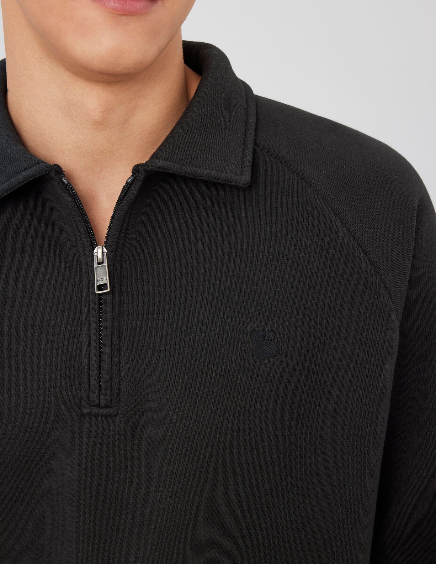 Sweat col polo zippé