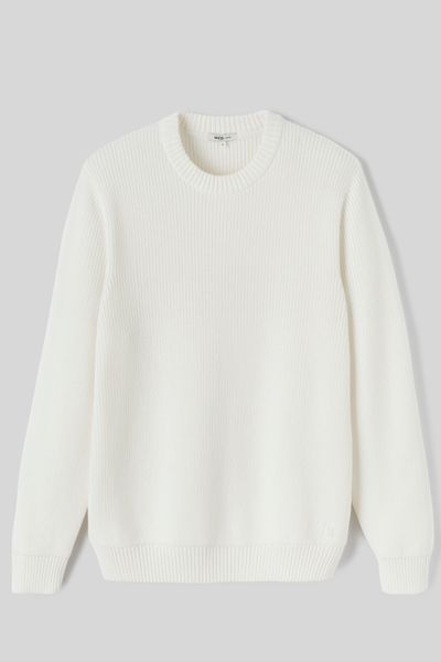 Pull col rond matière fantaisie