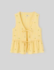 Blouse à nouer motif vichy
