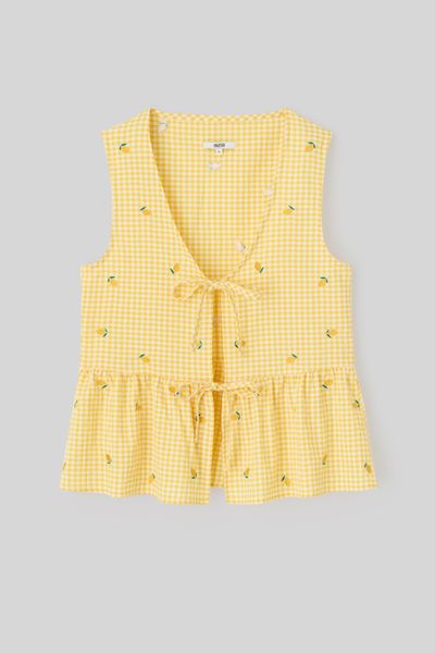 Blouse à nouer motif vichy