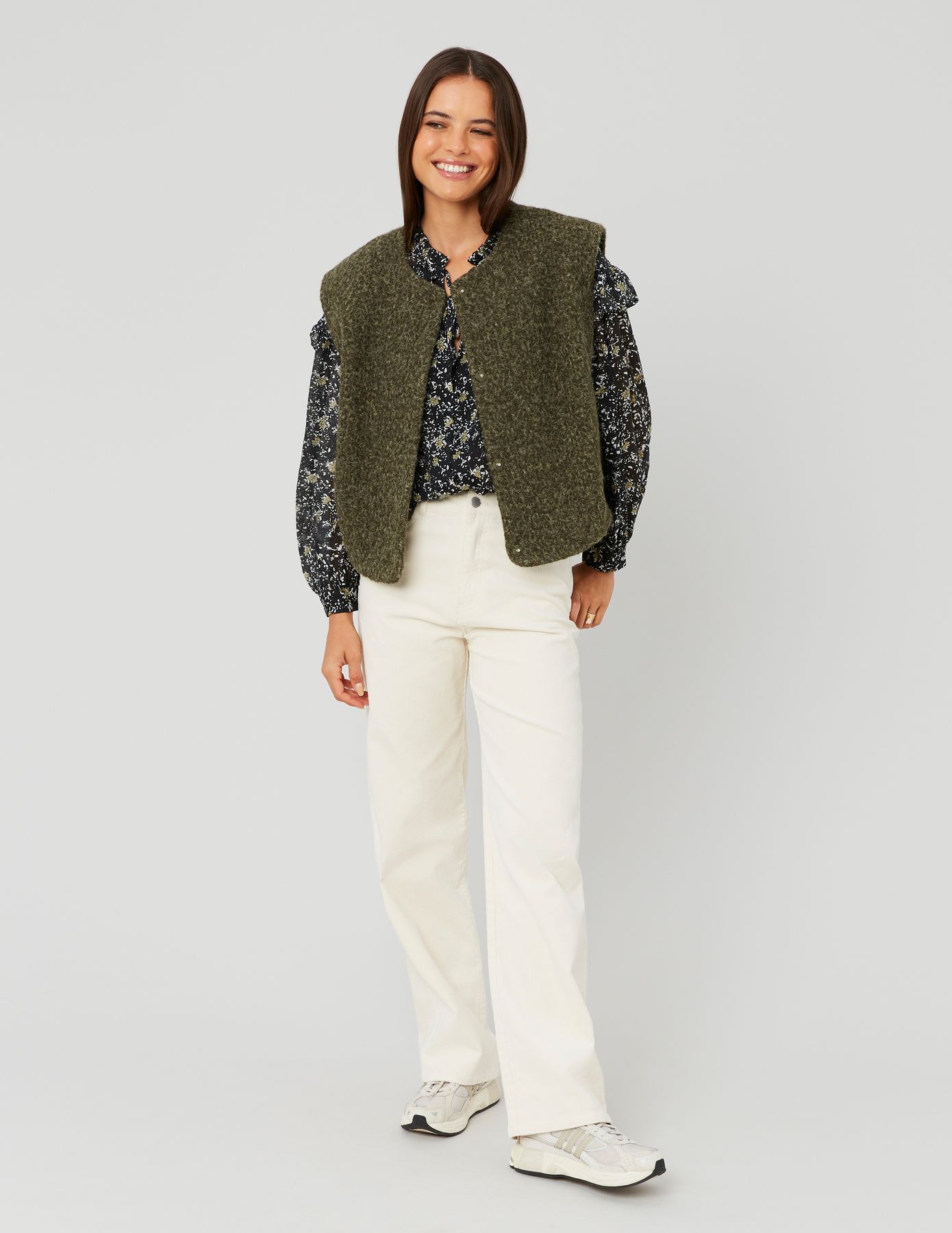 Pantalon straight velours