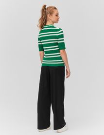 Polo ajouré rayé