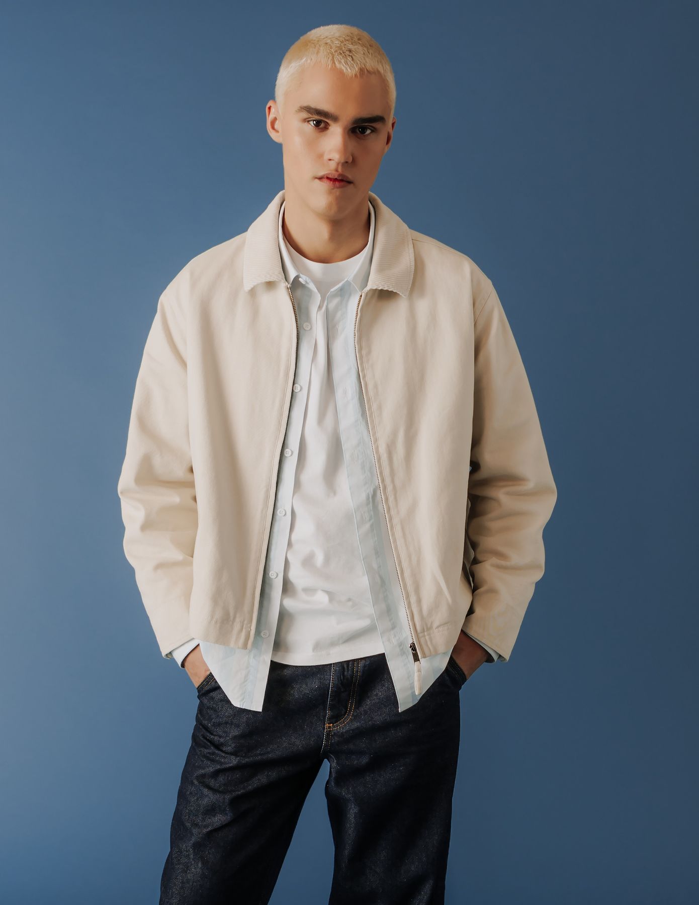 Veste zippée col velours