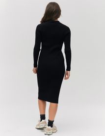 Robe longue col polo
