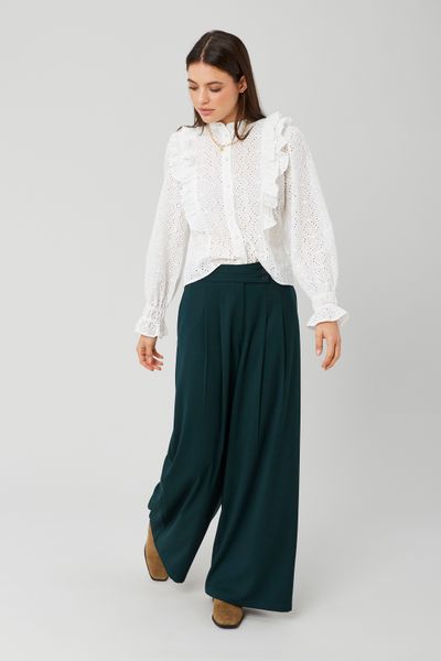 Blouse broderie anglaise &agrave; volants