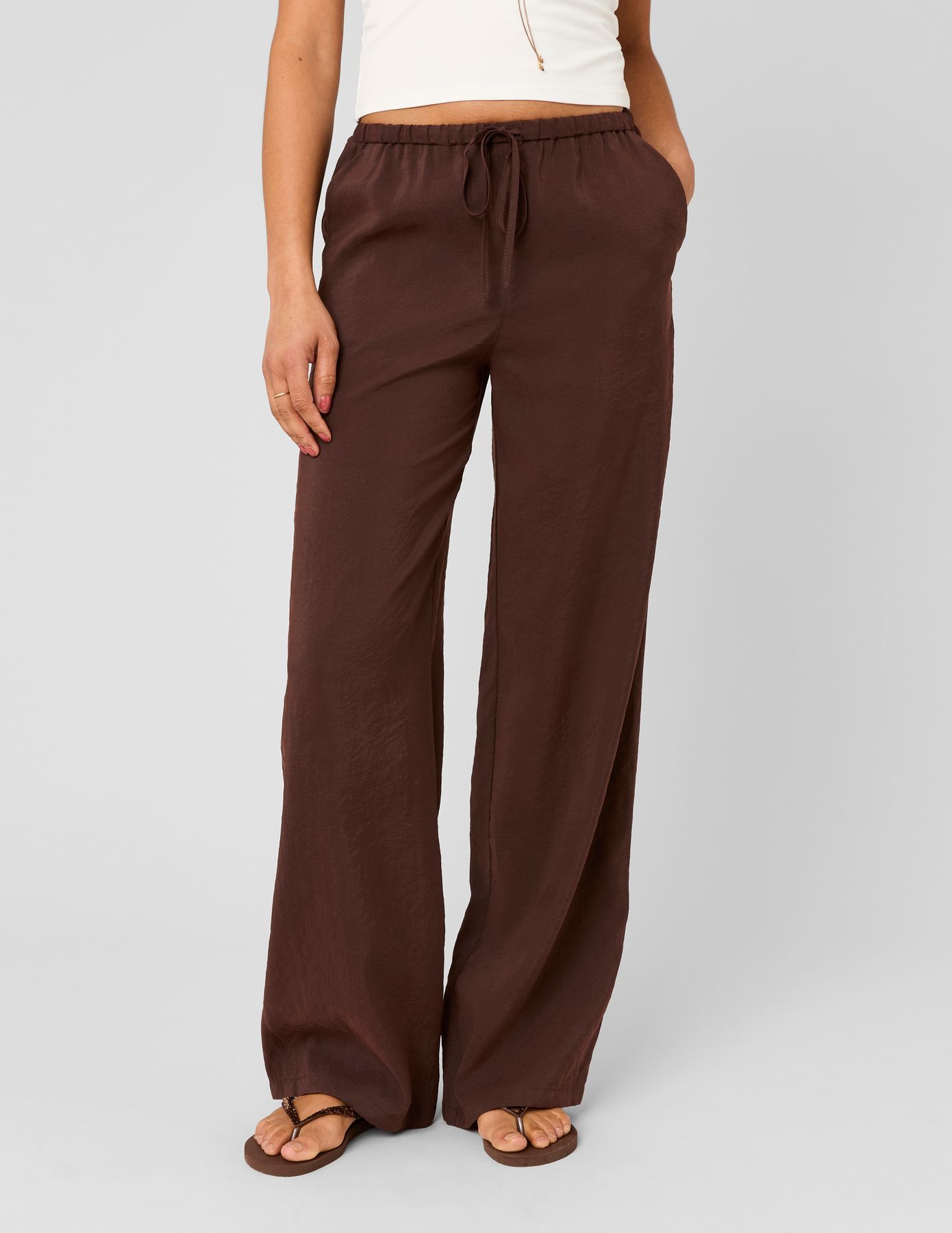 Pantalon fluide taille &eacute;lastiqu&eacute;e