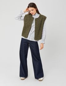 Chemise col montant imprimé floral