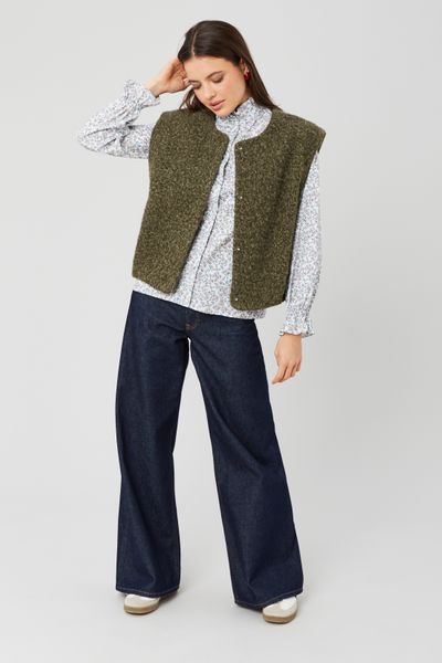 Chemise col montant imprimé floral