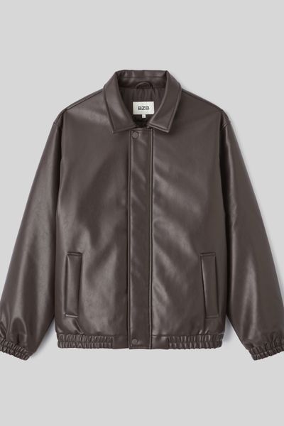 Blouson zippée en tissu enduit